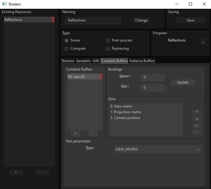 Final constant buffer setup