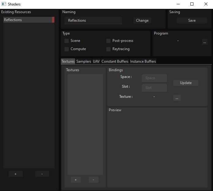 Shader window